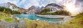 Spectacular autumn view of Oeschinensee Lake