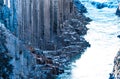 Spectacular basaltic columns and river in Iceland Royalty Free Stock Photo