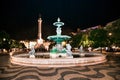 Spectacular baroque fountain on Rossio Square in Lisbon, Portugal Royalty Free Stock Photo