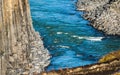 Basaltic columns and river canyon in Iceland Royalty Free Stock Photo