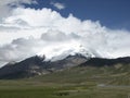 Spectacular, beautiful and quiet snow mountains and glaciers in the distance