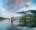 Spectacular, beautiful sunrise over Mountain Lake