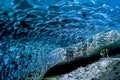 Spectacular blue ice formations inside an ice cave under the VatnajÃÂ¶kull glacier, Iceland Royalty Free Stock Photo