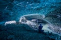 Spectacular blue ice formations inside an ice cave under the VatnajÃÂ¶kull glacier, Iceland