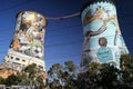 Spectacular Bungee Jump Towers against a cloudless blue sky Royalty Free Stock Photo