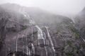 Spectacular cascades (cataracts) falling over 1000 ft. cliffs at north end of Cataract Cove. Royalty Free Stock Photo