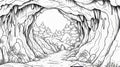 Spectacular Cave And Stream Coloring Page