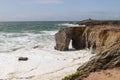 Spectacular cliff Arche De Port Blanc, Quiberon, Britanny, France Royalty Free Stock Photo