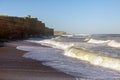 spectacular cliff seen from the beach. mar del plata Argentina Royalty Free Stock Photo