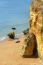 Spectacular cliffs on Senhora Da Rocha Nova Beach Royalty Free Stock Photo