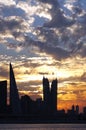 Spectacular clouds and Bahrain skyline Royalty Free Stock Photo