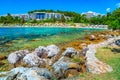 Spectacular coastline and wonderful beach, Rovinj, Istria region, Croatia, Europe Royalty Free Stock Photo