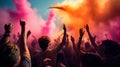 Spectacular Colorful Revelry of the Holi Festival. Generative AI