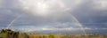 Spectacular complete rainbow over the Chianti hills, Tuscany, Italy Royalty Free Stock Photo