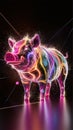 A spectacular 3D image of a laser-exploded hologram featuring a vibrant and artistic hog.