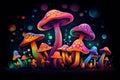 Spectacular Decorative mushrooms. Generate Ai