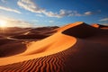 Spectacular desert landscape dunes sunset stock photo