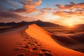 Spectacular desert landscape dunes sunset stock photo