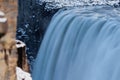 Spectacular Dettifoss silk water stream over the rocks