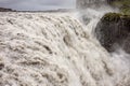 Spectacular Dettifoss waterfall in Iceland after floods filled with a lot of water