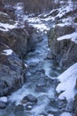 Spectacular drive along the river Venter Ache in the Venter Valley in Tirol, Austria