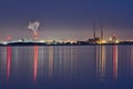 Spectacular early morning view of Dublin Waste to Energy Covanta Plant, Poolbeg CCGT and Pigeon House Power Station