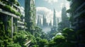 The Spectacular Eco-Futuristic Cityscape of the Green City of the Future. Perfect for Environmental Campaigns.