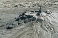 Spectacular eruptions of mud volcanoes caused by methane in vulcanii noroiosi near berca village buzau county romania Royalty Free Stock Photo