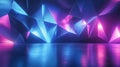 A spectacular event or performance will be hosted on a geometrically shaped stage with reflective surfaces and ambient lighting Royalty Free Stock Photo