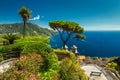 Spectacular fabulous garden of Villa Rufolo, Ravello, Amalfi coast, Italy Royalty Free Stock Photo