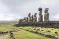 Perspective view of the 15 moai of Tongariki