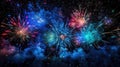 Spectacular Fireworks Display Illuminating the Night Sky Royalty Free Stock Photo