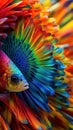Spectacular Fish in a Colorful Surreal Closeup. Generative AI