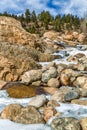 Frozen waterfall,  Rocky Mountain National Park, Colorado, USA Royalty Free Stock Photo