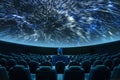 A spectacular fulldome digital projection at the planetarium Royalty Free Stock Photo