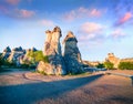 Spectacular fungous forms of sandstone in the canyon near Cavusin village, Cappadocia, Nevsehir Province in the Central Anatolia