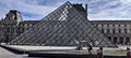 Spectacular glass pyramid of the Louvre museum, Paris France Royalty Free Stock Photo