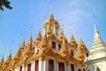 Spectacular Golden Spires of the Historic Loha Prasat Iron Castle inside Wat Ratchanatdaram Temple Located in Bangkok Old City