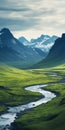 Spectacular Green Mountain Range: Endurance Art In 8k Resolution