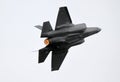 Spectacular high G-turn by a F-35 Lighting II Royalty Free Stock Photo