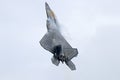Spectacular high G-turn by a F-22 Raptor Royalty Free Stock Photo