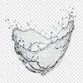 Energetic Heart-Shaped Transparent Water Splash, Transparent Background Royalty Free Stock Photo