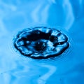 Spectacular hole on the surface of blue water as if after an explosion