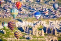 Spectacular Hot Air Balloons over Cappadocia Turkey Royalty Free Stock Photo