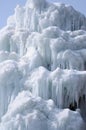Spectacular ice falls in mountainous area.