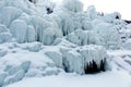 Spectacular ice falls in mountainous area. Royalty Free Stock Photo