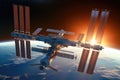 Spectacular International Space Station (ISS) in Orbit around the Earth in Space Discovery Concept