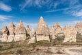 Spectacular karst Landform with limestones in the Goreme of Nevsehir, Cappadocia, Turkey