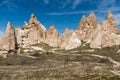 Spectacular karst Landform with limestones in the Goreme of Nevsehir, Cappadocia, Turkey