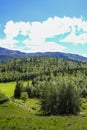 Spectacular landscape, clouds row in beautiful Hemsedal, Viken, Norway Royalty Free Stock Photo